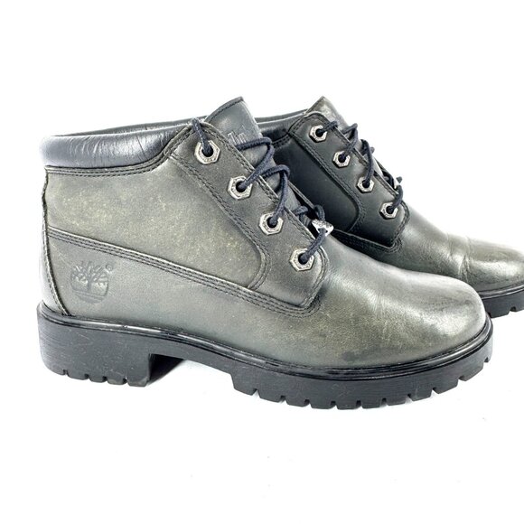 Timberland Women’s 6.5M Dark Green Leather Chukka Boots Rugged Lace-Up - Picture 2 of 11